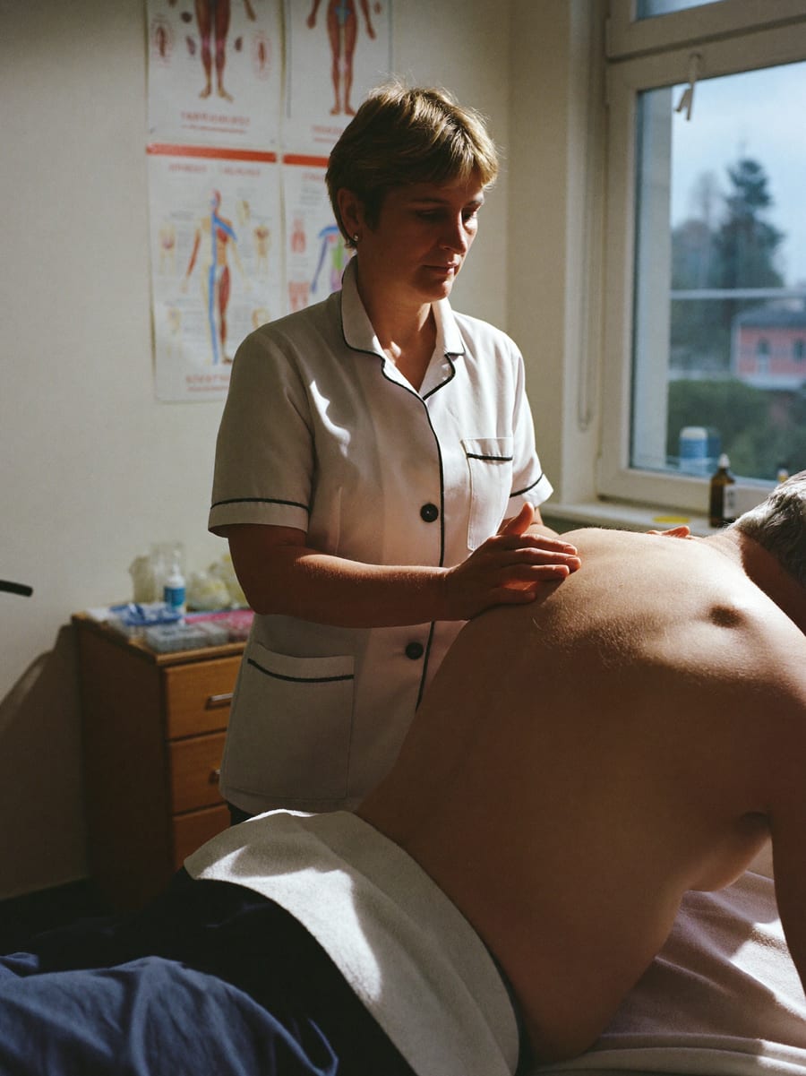 Physiotherapeutin bei der Behandlung
